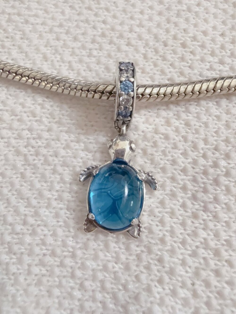 Blue Murano Sea Turtle Dangle Charm Silver Charm For Pandora Bracelet Necklace